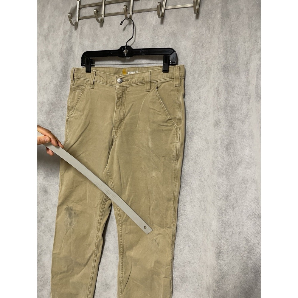 Carhartt Pants Men's 32X28 Beige Rugged Flex Dungaree Canvas Utility Work 102291 - Picture 3 of 15